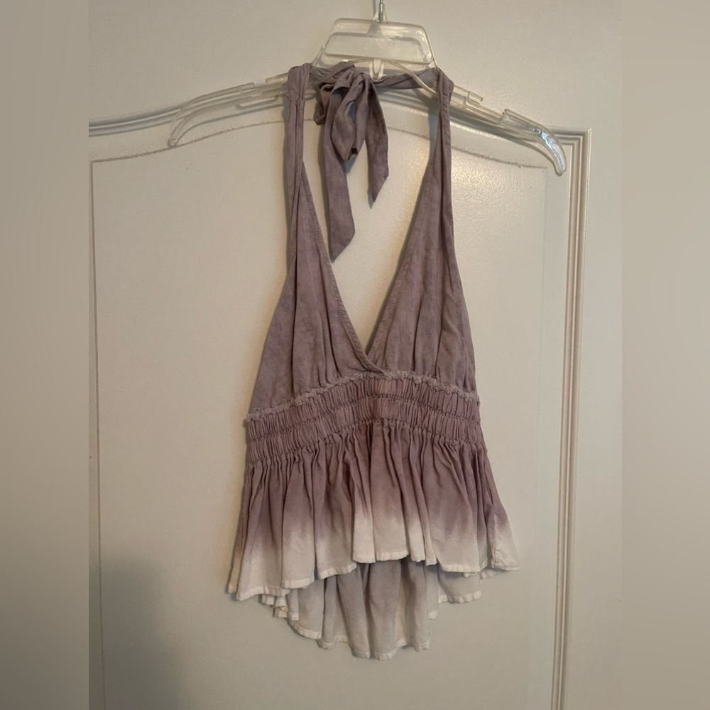 Purple and white crop top